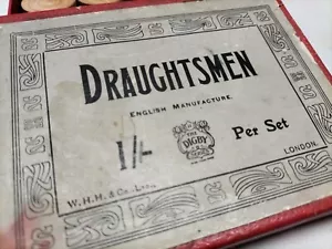Vintage Wooden Draughtsmen English Manufacture Draughts Set, Boxed Digby Series - Picture 1 of 6