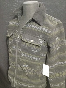 NWT Billabong Men's Sz S Barlow Sherpa Lined Jacket Black Faux Fur Zip Front - Picture 1 of 7