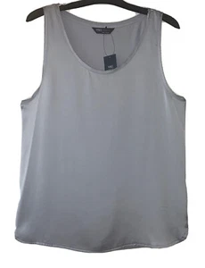 NUEVO SEÑORA CHALECO TÚNICA PLATA TOP SIN MANGAS MARCAS Y SPENCER TEXTURIZADO TALLAS 10 18 20 22 - Imagen 1 de 8