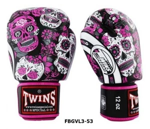 GUANTES DE BOXEO Especiales Gemelos Cuero Muay Thai Elegante FBGVL3-53 Hechos TH, 10-16oz - Imagen 1 de 10