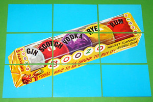 1974 Topps Wacky Packages 7th Series Boozo Puzzle Checklist 9 Card Set