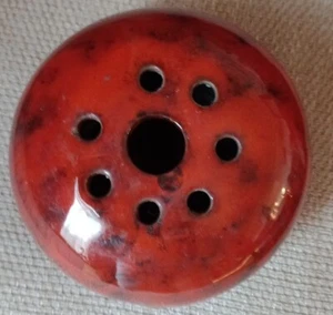 Vintage Hungarian Pottery Pebble Vase Orange And Black ,Budapest. - Picture 1 of 7