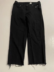 VTG Harley Davidson 36 x 26 USA MADE Cropped Raw Hem Traditional Fit Black Jeans - Picture 1 of 6
