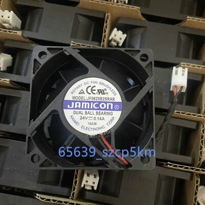 JAMICON JF0625B2SRAR 60*60*25mm DC 24V 0.14A 2- Pin Server Square Cooling Fan - Image 1 of 2