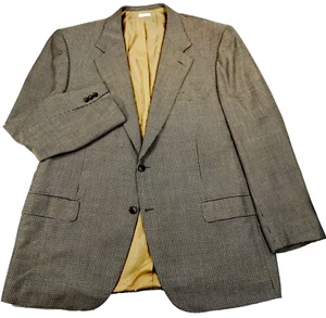 Brioni Italy Palatino Sport Coat Bespoke 44 46 Silk Wool Black Gold Nailhead USA - Picture 1 of 17