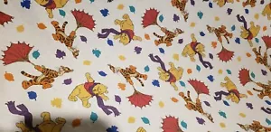 Vtg Winnie the Pooh Tigger Twin Bed Fitted Sheet Disney children fall autumn - Picture 1 of 4