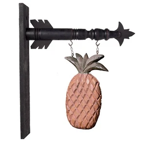 K&K Interiors B1700 12 Inch Brown Wood Pineapple Arrow Replacement, Peach - Picture 1 of 2