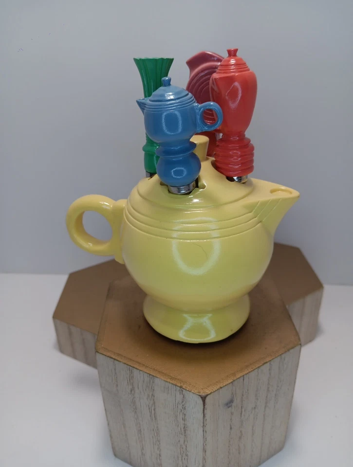 Fiestaware винтажный 5 шт. мини чайник канапе набор с 4 сыр разбрасыватель ножи - Изображение 1 из 1