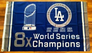 New Los Angeles Dodgers 8X Champions Flag Banner 3 ft. x 5 ft. - Picture 1 of 6