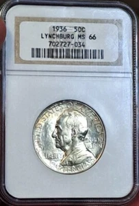 MS66 -1936 Lynchburg, Virginia, Sesquicentennial Half -Looks 66+-Only 20k minted - Picture 1 of 4
