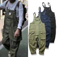Multi-Pockets Bib Overalls Men Cargo Work Pants Coveralls Men Casual Loose Pant