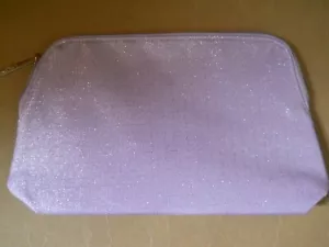 New Lancome Zippered Makeup Bag, Glittery Lavender, 10" x 6" x 2" - Picture 1 of 3