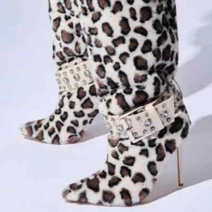 AZALEA WANG " THE SPOTTED ONE " Size 12 LEOPARD EMBELLISHED BOOT (Brand New) - Picture 1 of 8