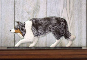 Border Collie Sign Plaque Wall Decor Blue Merle - Picture 1 of 1