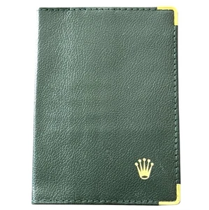 Vintage Rolex Cuero Verde Portapasaporte Tarjeta Billetera Estuche Logo 0068.08.05 - Imagen 1 de 9