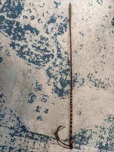 Vintage Equestrian Horse Riding Crop Whip Wooden Bamboo 33”With Leather - Picture 1 of 7
