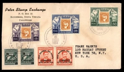 Mayfairstamps Filipinas 1954 Peter Stamp Exchange Bayombong a EE. UU. Cubierta aau_7 Foto 1 de 2