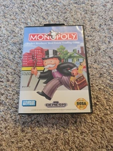 Monopoly (Sega Genesis, 1992) COMPLETE w/ Box manual game WORKS!  - Picture 1 of 5