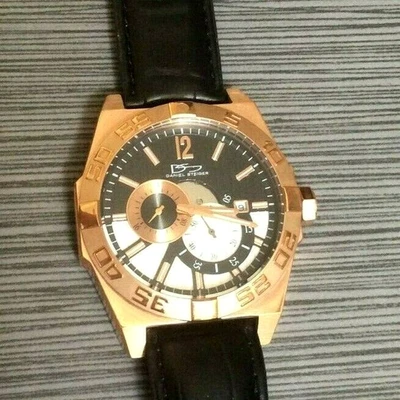 Daniel Steiger Reloj Automático Para Hombre Esfera Cronógrafo en Correa de Cuero Negro ¡NUEVO! Foto 1 de 3