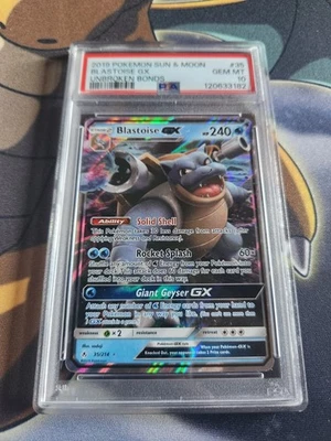 2019 Pokemon Sun & Moon Unbroken Bonds Blastoise GX Unbroken Bonds PSA 10 #35 - Image 1 of 4