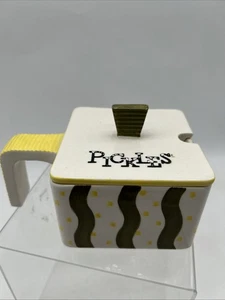 Vintage Holt Howard Square Pickles Glas 1960 Stempel & Aufkleber - Bild 1 von 13