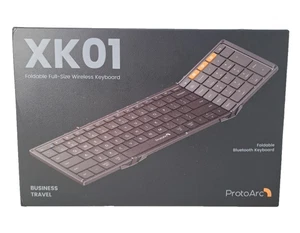 New in Open Box ProtoArc XK01 Foldable Full-Size Wireless Keyboard Bluetooth - Picture 1 of 8