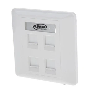 Prise De Réseau Ethernet 4 Ports RJ45/RJ11 De Plaque Frontale De Prise Murale - Photo 1/5