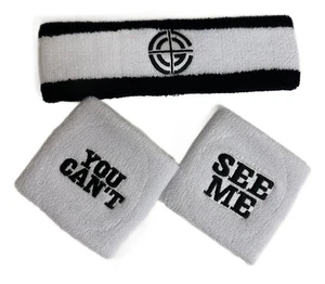 John Cena You Can't See Me Chaingang schwarz weiß Stirnband Armband Set - Bild 1 von 4