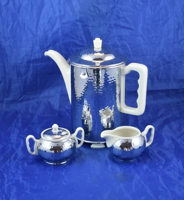 Bauscher Fürstenberg Thermisol Kaffeekanne Art Déco Milchkännchen Zuckerdose - Bild 1 von 4