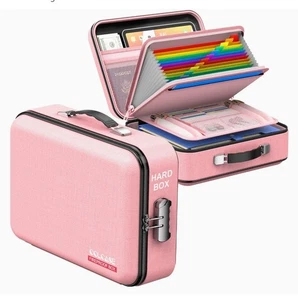 Fireproof Document Box, Hard Case Fireproof Box with Lock Hard-Shell Design Fire - Picture 1 of 14