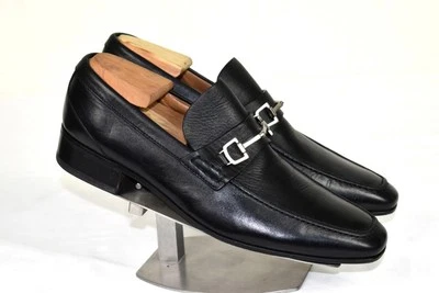 Xlent $920 GUCCI Lifford Black w/Silver Tone Horsebit LOAFERS SHOES 7.5 US 8 D - Image 1 of 4