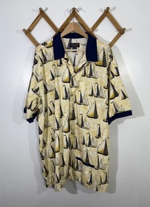 Vintage Button Shirt Sailboats Beach 3X - Picture 1 of 7