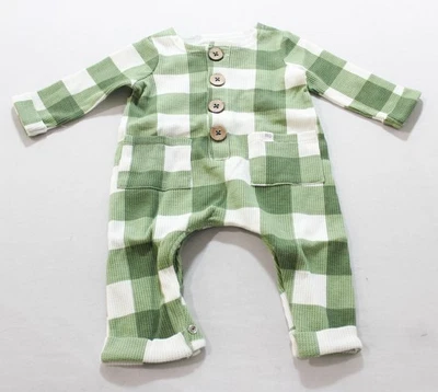 Mameluco Mud Pie Unisex Bebé Textura Waffle EH6 Verde Cuadros Talla 0-3M Nuevo con Etiquetas Foto 1 de 3