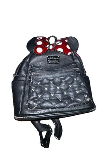 Adorable LOUNGEFLY Minnie Mouse Disney Studded Quilted Backpack - Picture 1 of 9