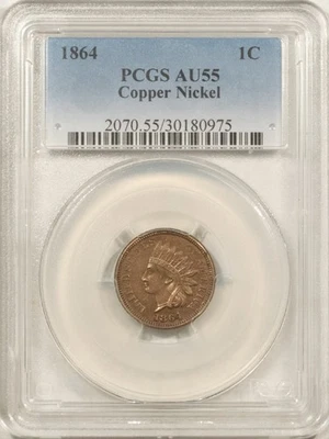 1864 INDIAN CENT, COPPER NICKEL - PCGS AU-55 - Image 1 of 3