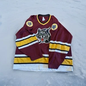 VINTAGE Chicago Wolves Jersey Mens L XL Red SP Minors Hockey Canada 90s - Picture 1 of 8