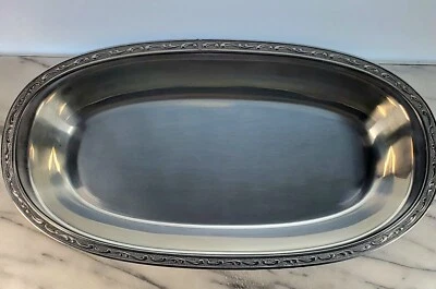 Plato de servir vintage 1970 Oneida 18/8 acero inoxidable ovalado 13,5"x7,35"   Foto 1 de 4
