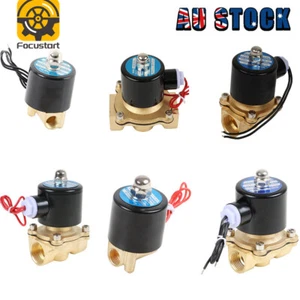 AC 220V DC 12V-24V Normal Closed Electric Solenoid Valve Water Air Brass N/C AU - Picture 1 of 7