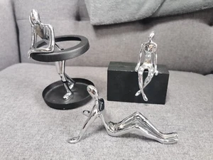 Mukul Goyal Design Executive SCHREIBTISCH AUFGERÄUMT 3-TEILIGES SET Chrom MODERNISTISCHE KUNST - Bild 1 von 7