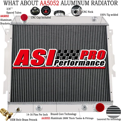 3 Row Aluminum Radiator for 1968-1974 Dodge Challenger Plymouth Barracuda V8 Foto 1 de 4