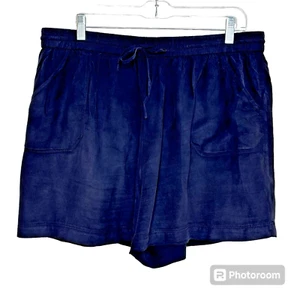 Boden Shorts Women’s 14 Cupro Drawstring Elastic Waist Flowy Dressy Navy Blue - Picture 1 of 15