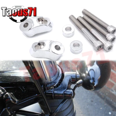 Kit de montaje de reubicación de señal de giro de horquilla delantera cromada para tubos Harley 39 mm 49 mm Foto 1 de 4