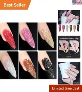 Holographic Glitter Gel Nail Polish Kit - 6 Colors for Stunning DIY Manicure - Picture 1 of 9