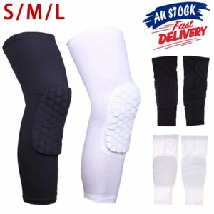 1pcs Honeycomb Knee Pad Crashproof Antislip Basketball Leg Long Sleeve Protector - Picture 1 of 14