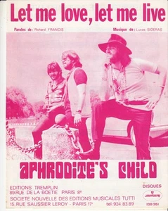 PARTITION APHRODITE'S CHILD *LET ME LOVE, LET ME LIVE* - Imagen 1 de 1