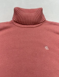 Maglione vintage Lauren Ralph donna XL girocollo cotone manica 3/4 logo ricamato - Foto 1 di 13