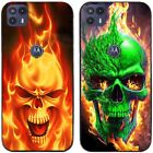 2Pcs Cool Flame Skull TPU Silicon Gel Back Case Cover For Motorola Moto Phone