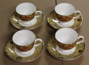 4 tazas y platillos Wedgewood Bone China 1997 hechos en Inglaterra Persia - Imagen 1 de 4
