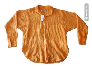 NUEVO CON ETIQUETAS Camisa Loft Naranja Ligera Damas Manga Larga Botón Talla XS - Imagen 1 de 6