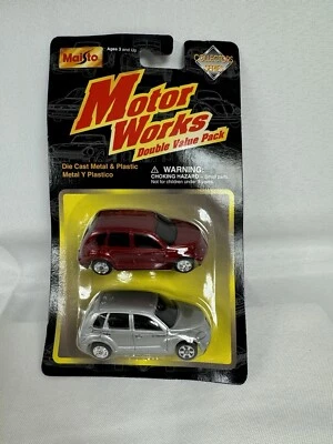 2000 MAISTO MOTOR WORKS DOUBLE VAULE RED/SILVER CHRYSLER PT CRUISER 1:64 DIECAST - Image 1 of 4